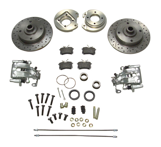 disc brake kit, perforated / louvered, 8.67-, 4x130, IRS