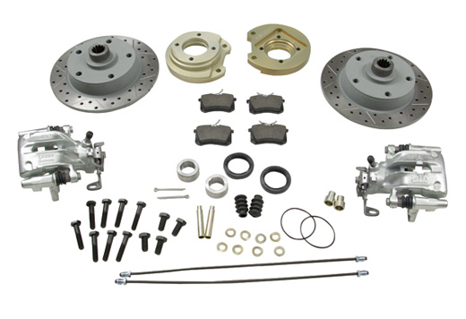 disc brake kit, perforated / louvered, 5-holes/130mm, IRS