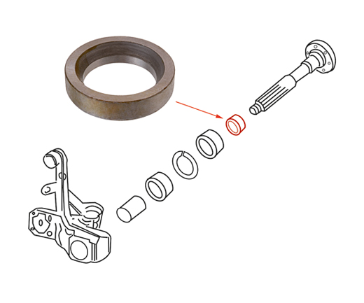 Wiellager, spacer, achter, binnen, IRS