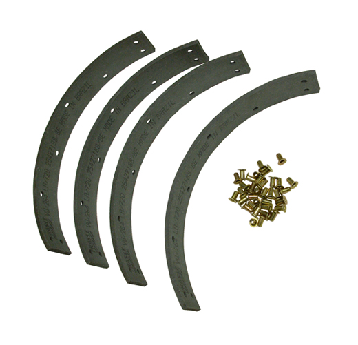 Brake linings, front .47-10.57 and rear .47-7.67