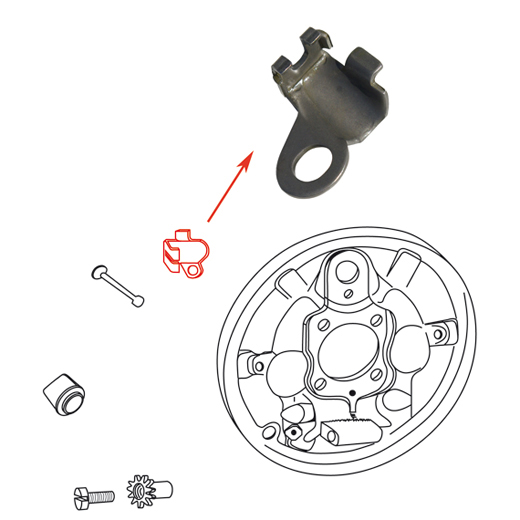 Klem voor handremkabel rechts, 47-