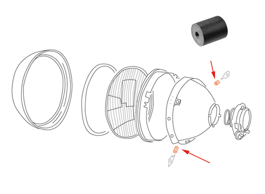 Rubber lager, reflector, -7.74, 3.st.