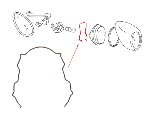 Feder, Rckleuchte, Ovali, 8.55-4.61