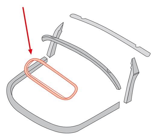 Achterruit frame, hout, 8.53-7.57