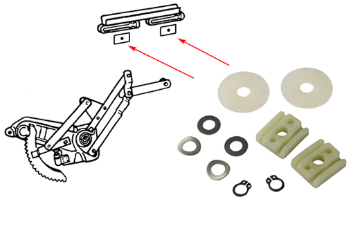 Geleider, ruit mechanisme, Cabrio,8.64-