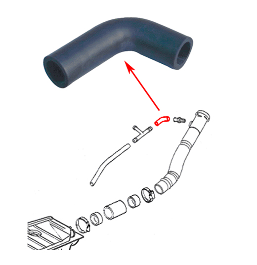 Entlftungsschlauch, am Tankeinfllstutzen zum T-Stck, 8.67-