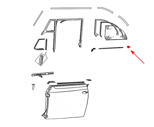 Rear quarter wedge Cabrio 54-7.64