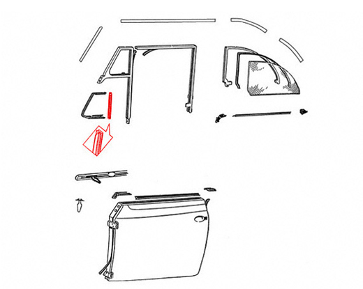 Door Vent wing seal 52-7.64