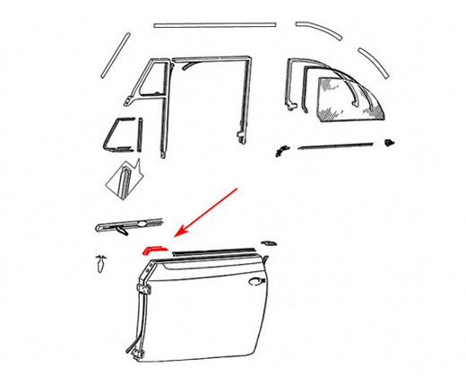 Rear door wedge front Cabrio 54-64