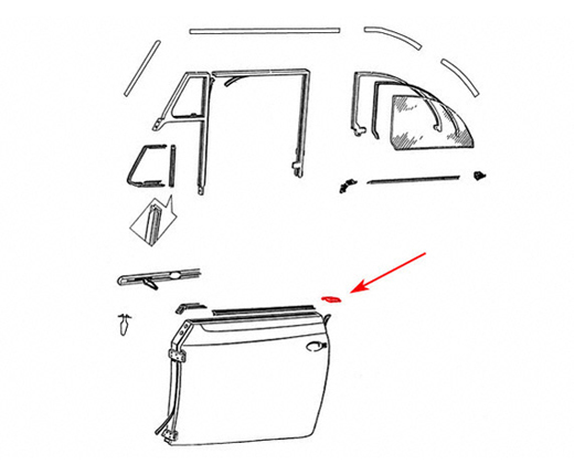 Rear door wedge rear Cabrio 54-64
