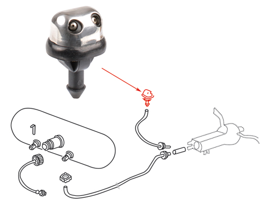 Spritzdse, mit Chromkappe, Kfer, .61- und Typ 181 (Kbel), 8.6