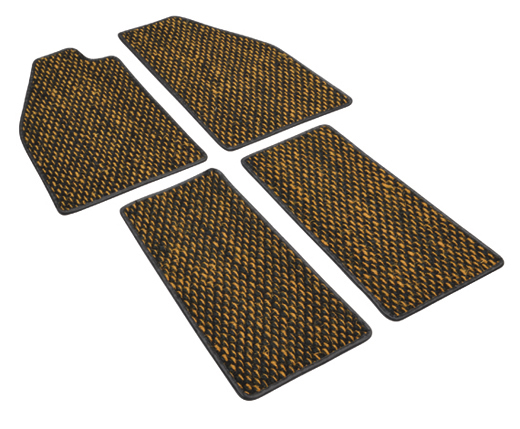 Floor mats, coco, -.57, yellow/black