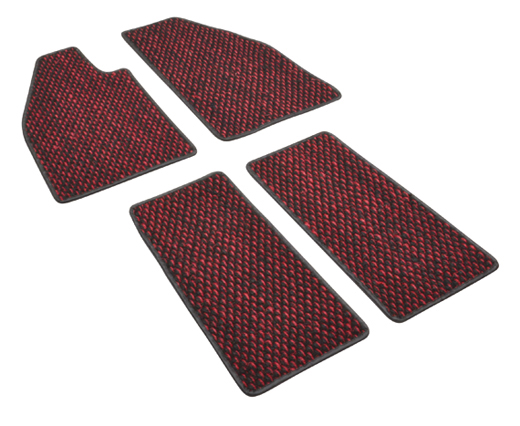 Floor mats, coco, 8.57-7.59, red/black