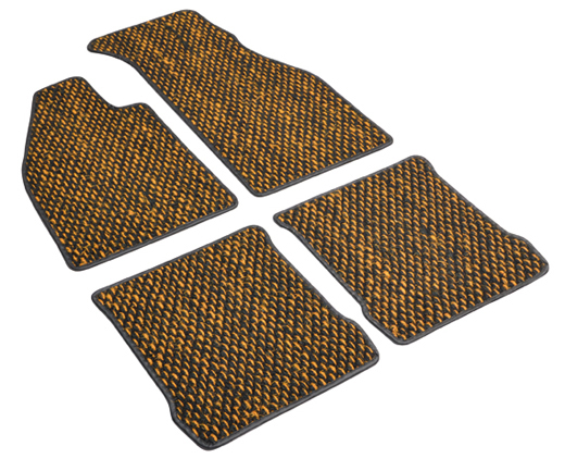 Floor mats, coco, 8.72-, yellow/black, footrest