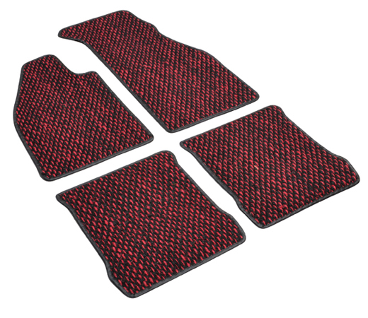 Floor mats, coco, 8.72-, red/black, footrest