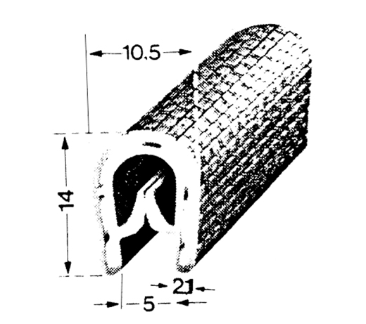 Beschermrubber zwart p/m