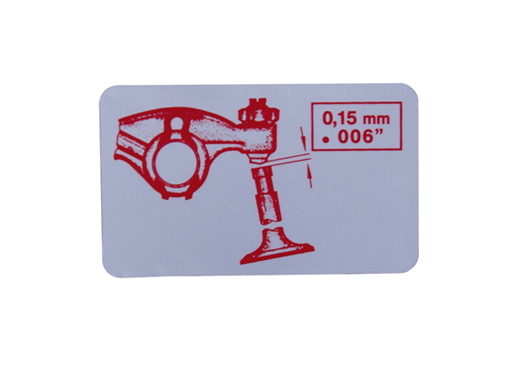 Sticker "Valve setting"