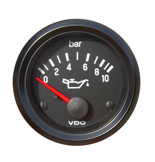 Oliedrukmeter "COCKPIT INTERNATIONAL", 52 mm, zwart, 10 bar
