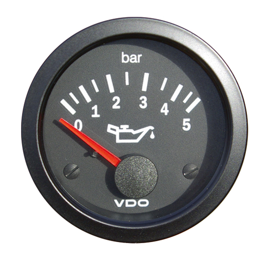 Oliedrukmeter "COCKPIT VISION", 52 mm, zwart, 5 bar