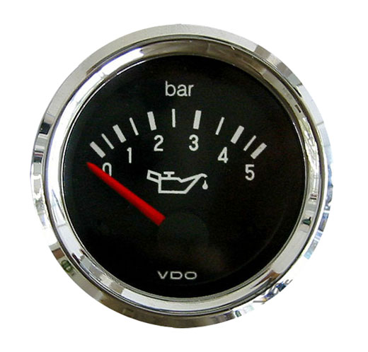 Oliedrukmeter "COCKPIT INTERNATIONAL", 52 mm, chroom, 5 bar