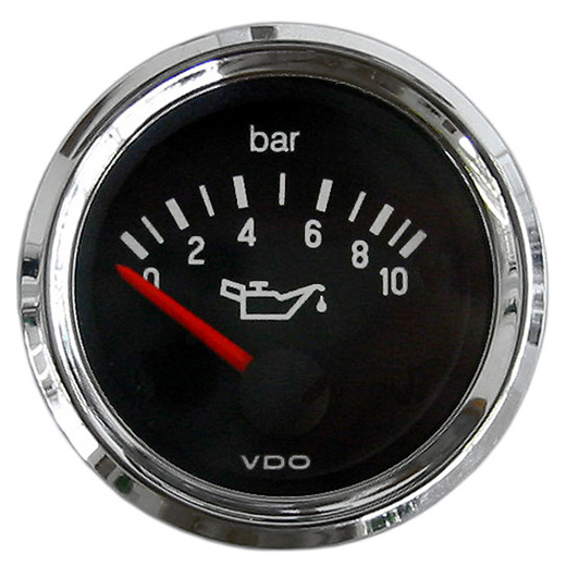 Oliedrukmeter "COCKPIT INTERNATIONAL", 52 mm, chroom, 10 bar