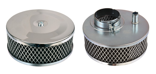 Sportluchtfilter, verchroomd, 75 mm hoog