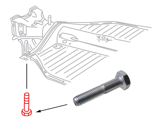 Napoleon hat screw, M10x50mm