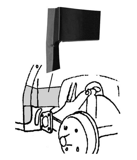 Binnenspatbord reparatiedeel achter links