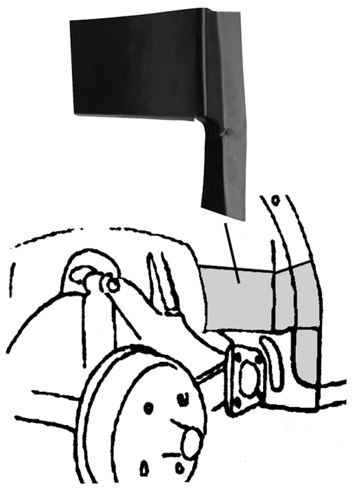 Binnenspatbord reparatiedeel achter rechts