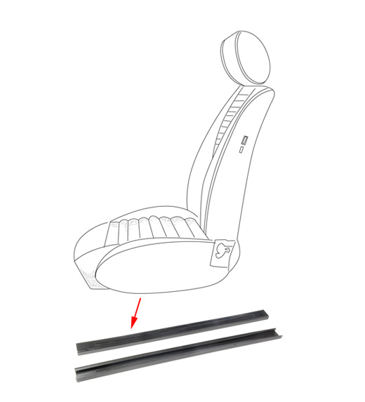 Stoelgeleiders, kunststof, 8.70-7.72, voor 2 stoelen