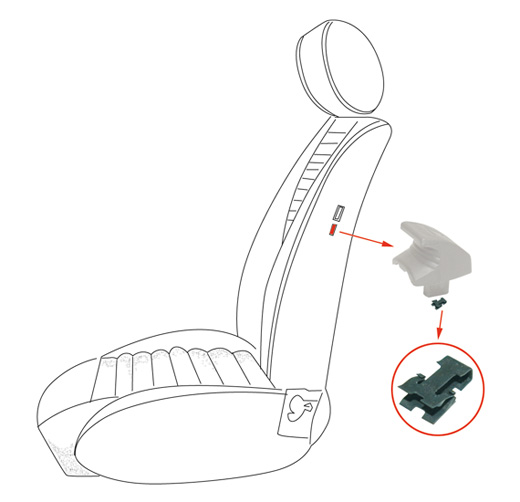 Knop Rugleuning ontgrendeling, klem