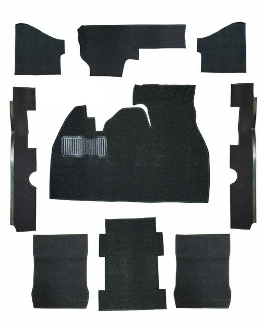 Carpet kit, velour, black, 1303