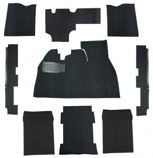Carpet kit, velour, black, 8.72-