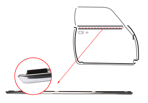 Deur sierlijst, chrome, coup, .71-, links