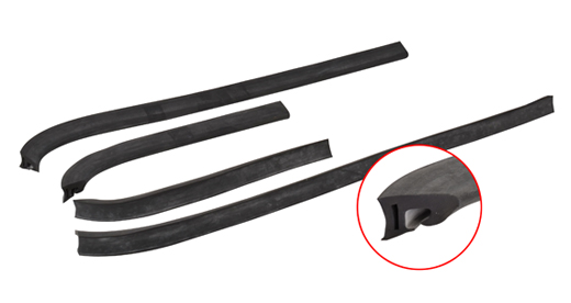 Door seal, doorwindshield left + right (Kit, 4-pieces)