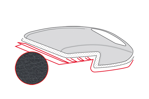 Headliner, Convertible, 4.67-11.68, black, smooth