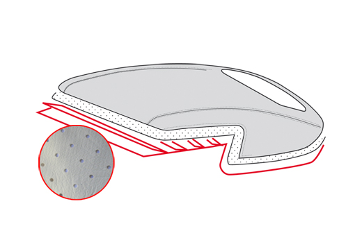 Headliner, Convertible, 12.68-, white, perforated