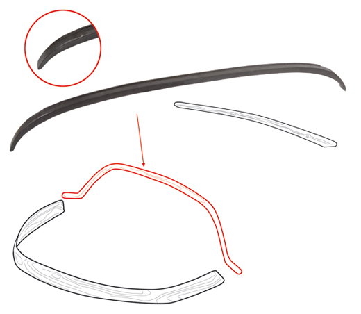 Header bow middle  12.68-7.74, PVC window