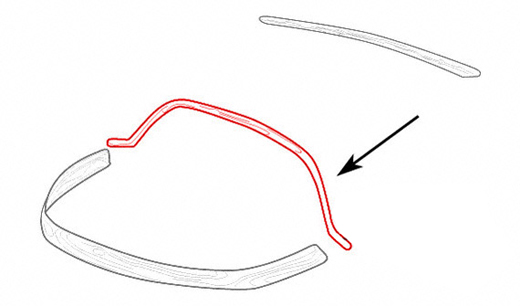 Header bow middle  12.68-7.74, wood