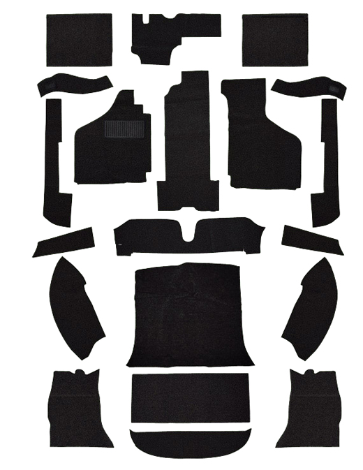 tapijtset, Karmann Coup, zwart velour, -.68