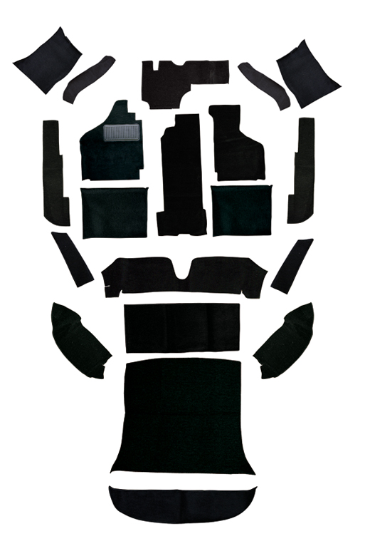 tapijtset, Karmann Coup, zwart velour, .68-