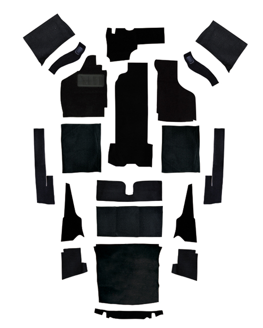 tapijtset, Karmann cabrio, zwart velour, -.68