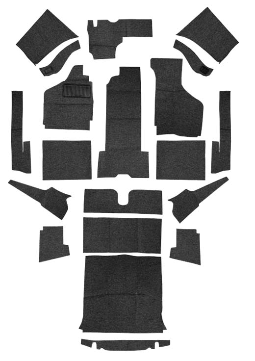 tapijtset, Karmann cabrio, zwart, 68-