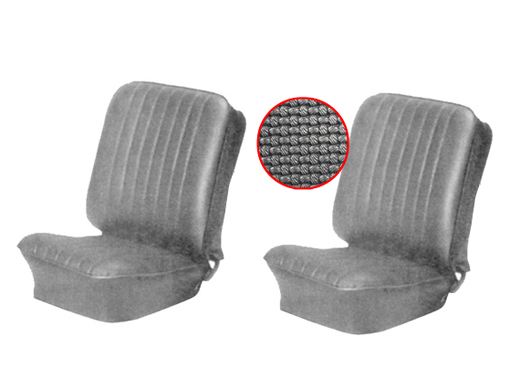 Stoelbekleding set, Karmann Ghia, voor, 8.55-7.60, zwart