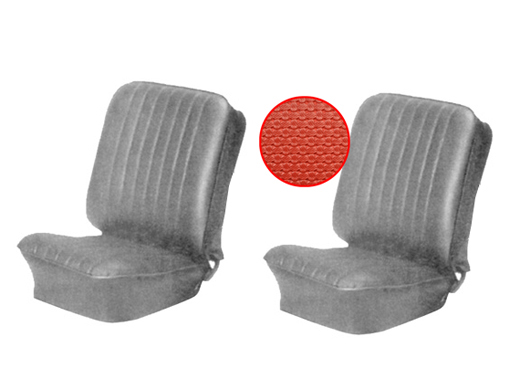 Stoelbekleding set, Karmann Ghia, voor, 8.60-7.66, rood