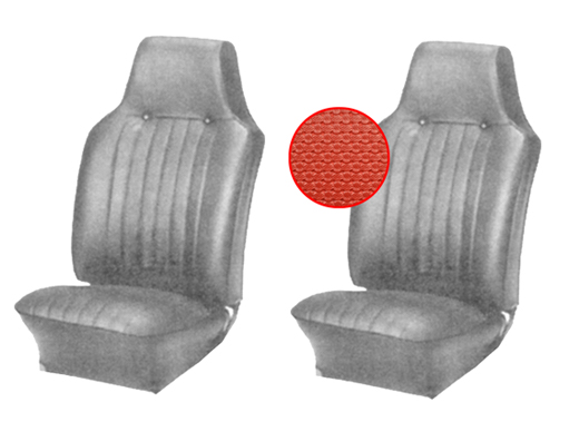 Stoelbekleding set, Karmann Ghia, voor, 8.67-7.68, rood