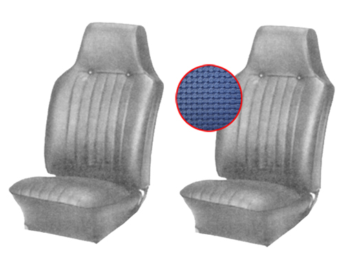 Stoelbekleding set, Karmann Ghia, voor, 8.67-7.68, blauw