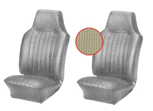 Stoelbekleding set, Karmann Ghia, voor, 8.67-7.68, beige