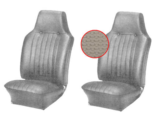 Stoelbekleding set, Karmann Ghia, voor, 8.67-7.68, grijs