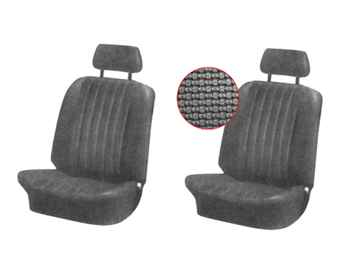 Seat upholstery, Karmann Ghia, front, 8.68-7.71, black